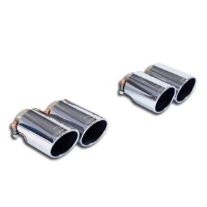 Supersprint - Rear exhaust Right + Left Chrome Tailpipes tips for Giulia Quadrifoglio
